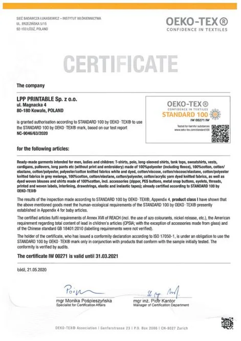 oeko tex standard lppp ang e
