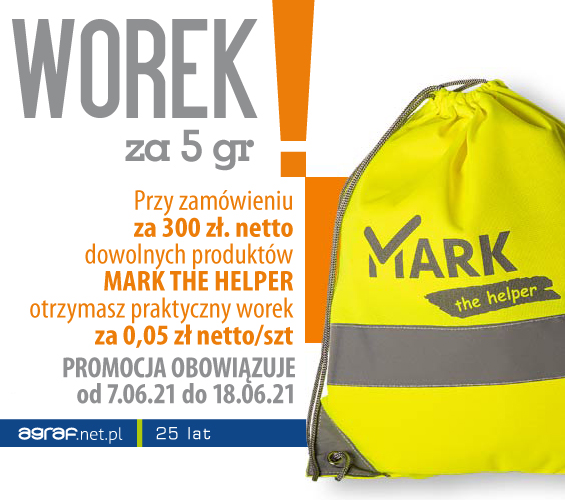 Promocja odzieży roboczej Mark the Helper